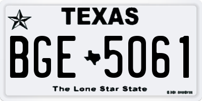 TX license plate BGE5061