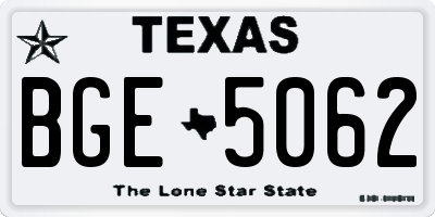 TX license plate BGE5062