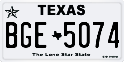 TX license plate BGE5074