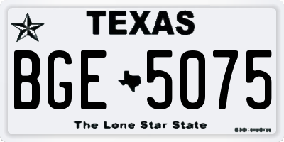 TX license plate BGE5075