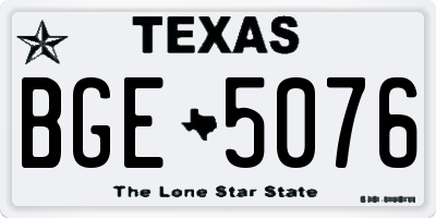 TX license plate BGE5076