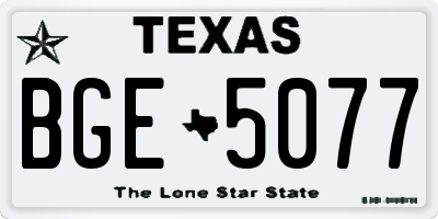 TX license plate BGE5077