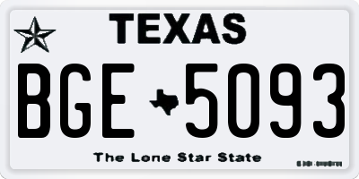 TX license plate BGE5093