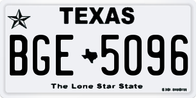 TX license plate BGE5096