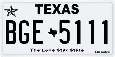TX license plate BGE5111