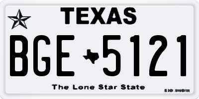 TX license plate BGE5121