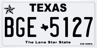 TX license plate BGE5127