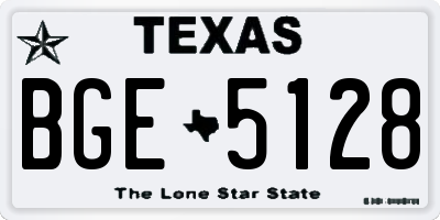 TX license plate BGE5128