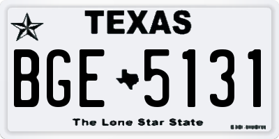 TX license plate BGE5131