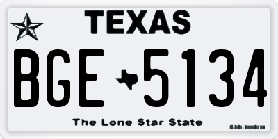 TX license plate BGE5134
