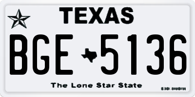 TX license plate BGE5136