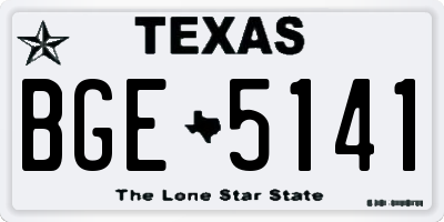 TX license plate BGE5141