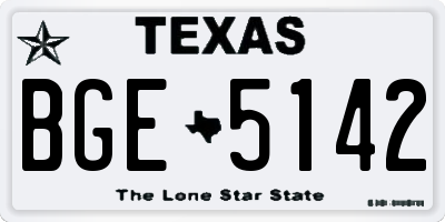 TX license plate BGE5142