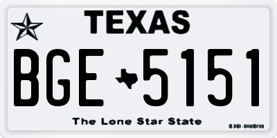 TX license plate BGE5151