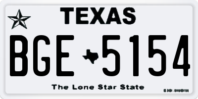 TX license plate BGE5154
