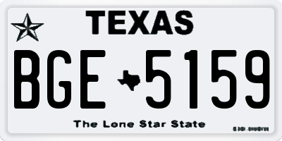 TX license plate BGE5159