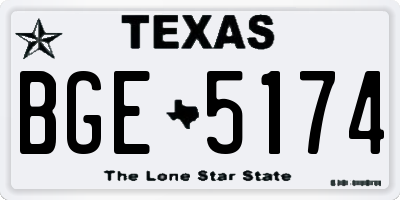 TX license plate BGE5174