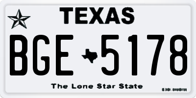 TX license plate BGE5178