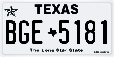 TX license plate BGE5181