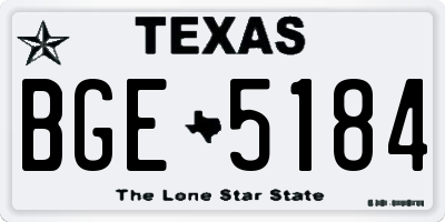 TX license plate BGE5184