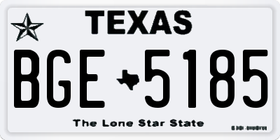 TX license plate BGE5185