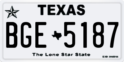 TX license plate BGE5187