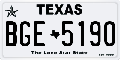 TX license plate BGE5190