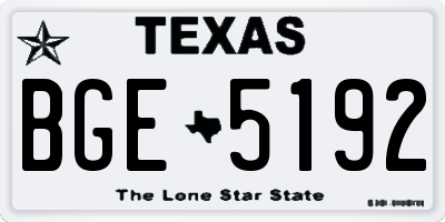 TX license plate BGE5192