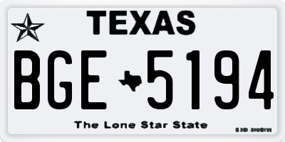 TX license plate BGE5194