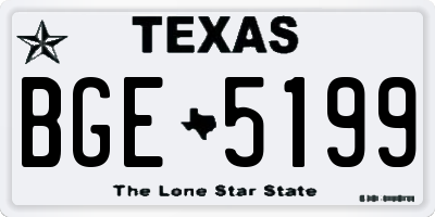 TX license plate BGE5199