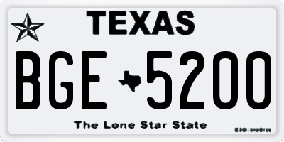 TX license plate BGE5200