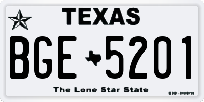 TX license plate BGE5201