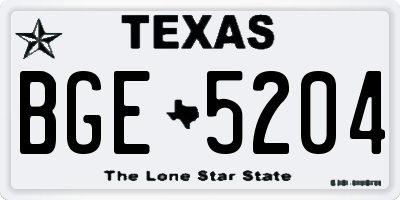 TX license plate BGE5204