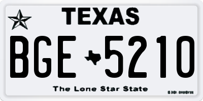 TX license plate BGE5210