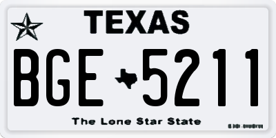 TX license plate BGE5211