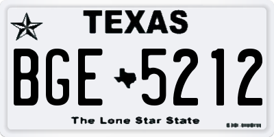 TX license plate BGE5212