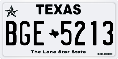 TX license plate BGE5213