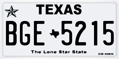 TX license plate BGE5215
