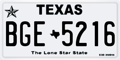 TX license plate BGE5216