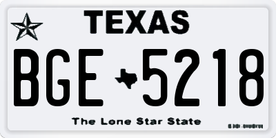 TX license plate BGE5218