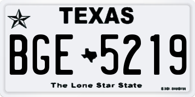 TX license plate BGE5219