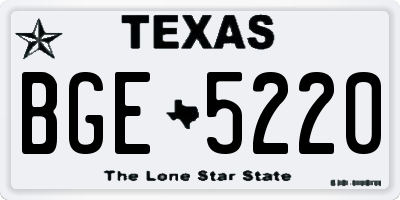 TX license plate BGE5220