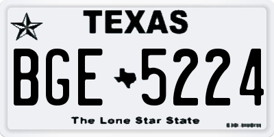 TX license plate BGE5224