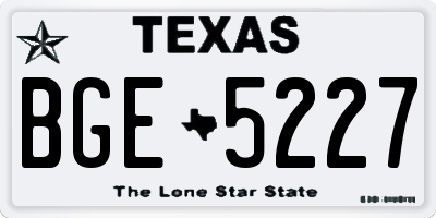 TX license plate BGE5227