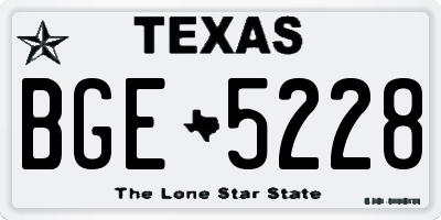 TX license plate BGE5228