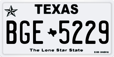 TX license plate BGE5229