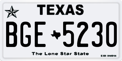 TX license plate BGE5230