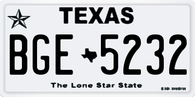 TX license plate BGE5232