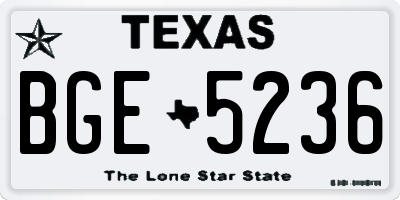 TX license plate BGE5236