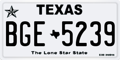 TX license plate BGE5239